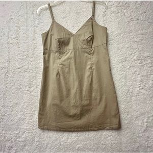 Gap Y2K Beige Mini Tank Dress Womens Size 6.